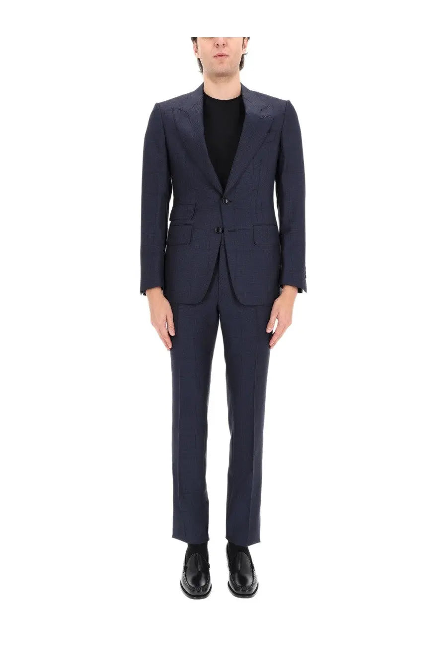 Tom Ford Men's Grand Overcheck Shelton Suit Blue, view 4