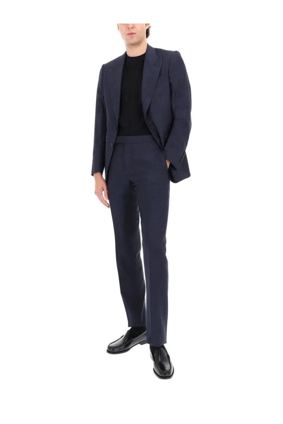Tom Ford Men's Grand Overcheck Shelton Suit Blue, view 2