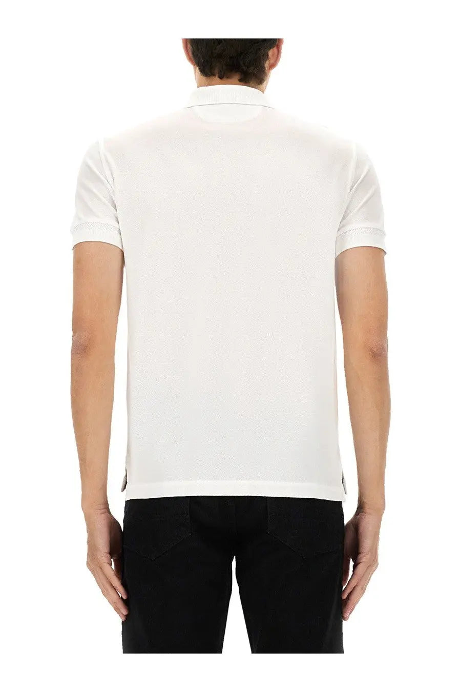 Tom Ford Men's Pique Polo White, view 3