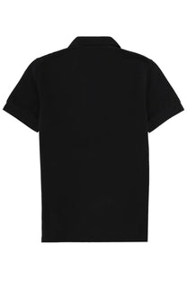 Tom Ford men’s black polo shirt in lyocell cotone with short sleeves classic collar and neatly stitched seams
