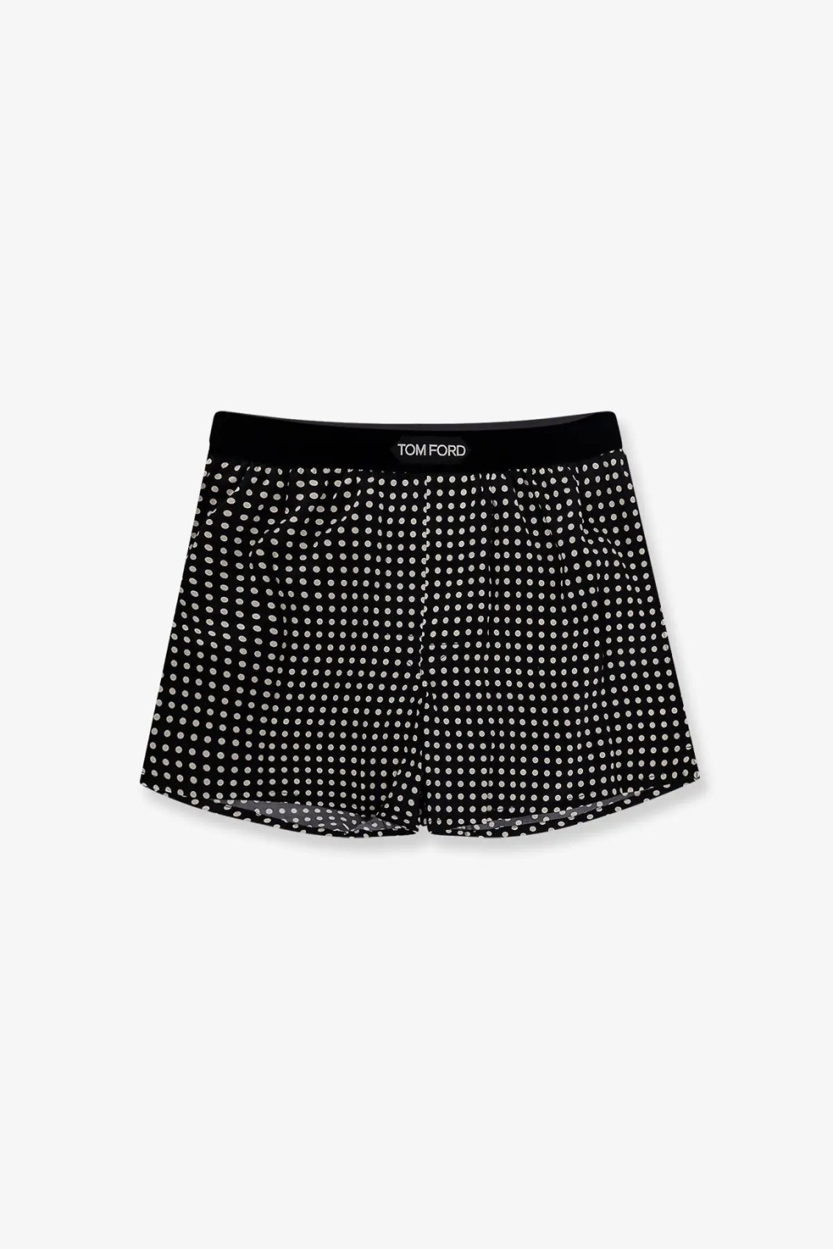 Tom ford men’s silk black boxer shorts with white polka dot pattern for comfortable luxury wear