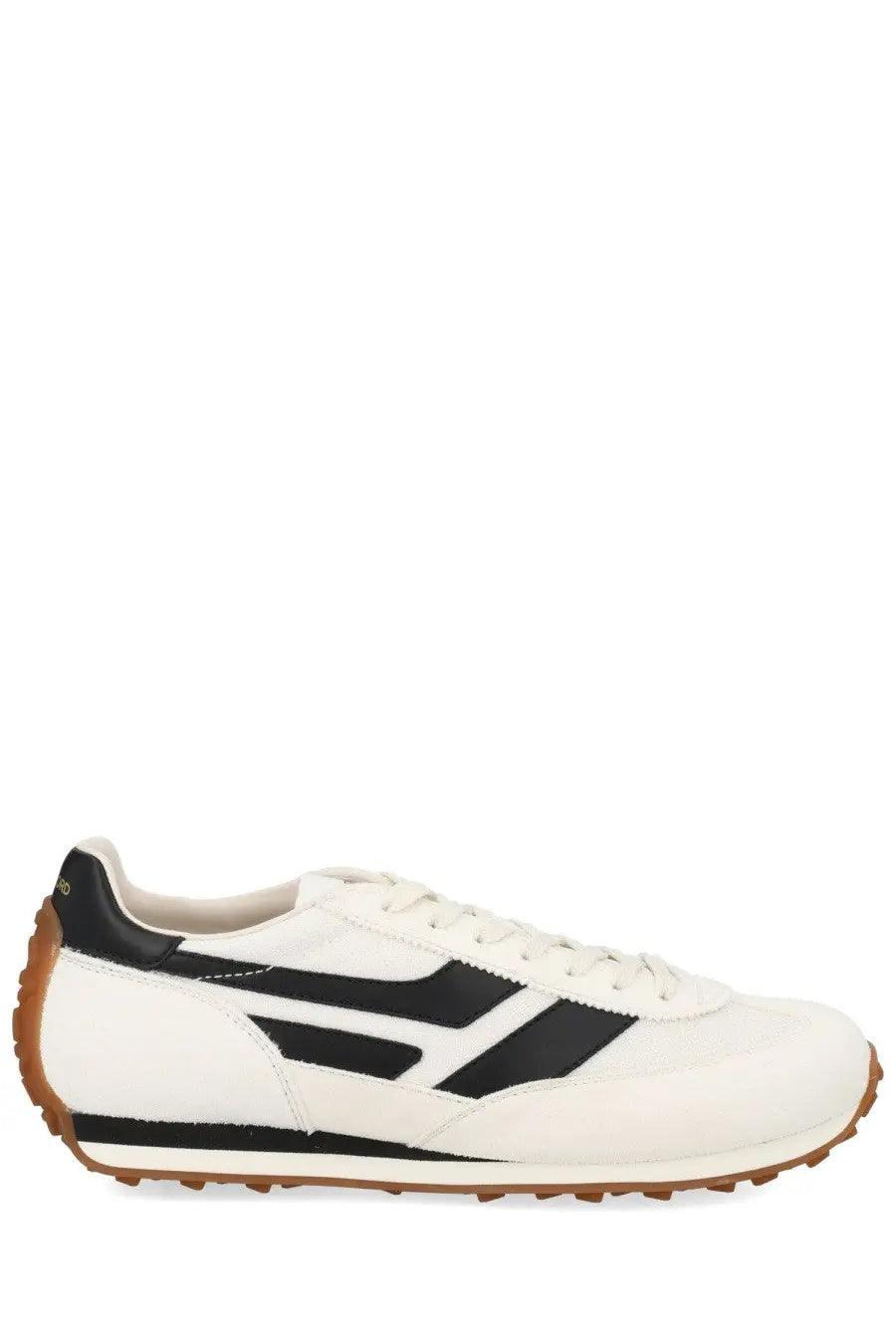 Tom Ford men’s sneaker Mick white athletic sneaker with bold diagonal stripes and gum rubber sole