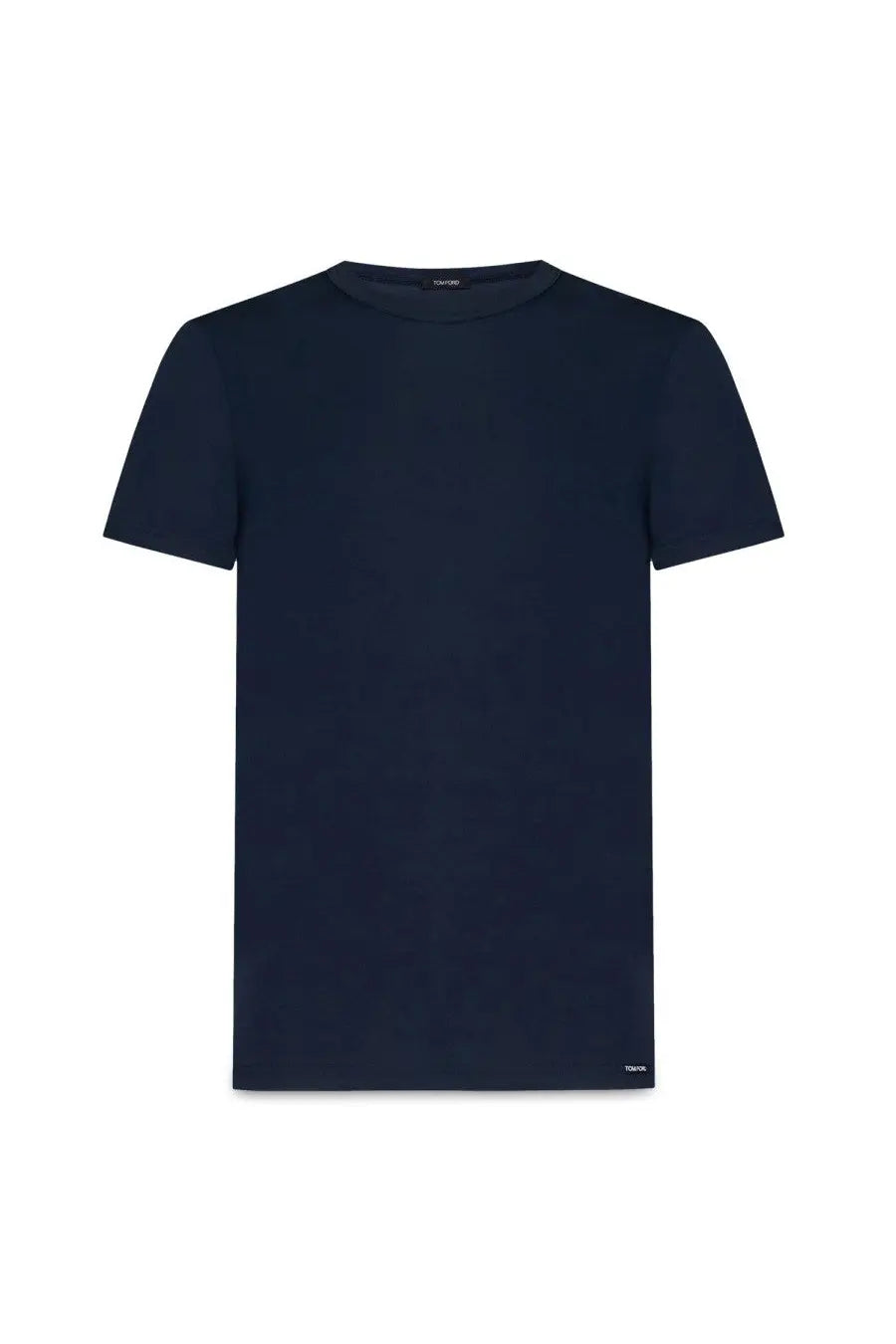 Tom Ford men’s underwear shirt blue navy short-sleeved crew neck with subtle logo on collar and hem