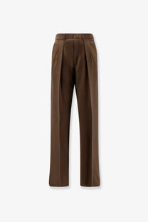 Tom ford men’s brown wool trousers with a tailored fit and clean straight pleated legs