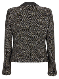 Tom Ford Tweed Boyfriend Jacket Black, view 2
