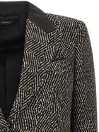 Tom Ford Tweed Boyfriend Jacket Black, view 3