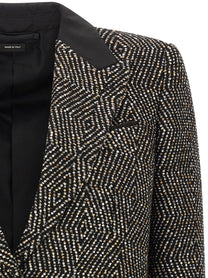 Tom Ford Tweed Boyfriend Jacket Black, view 3