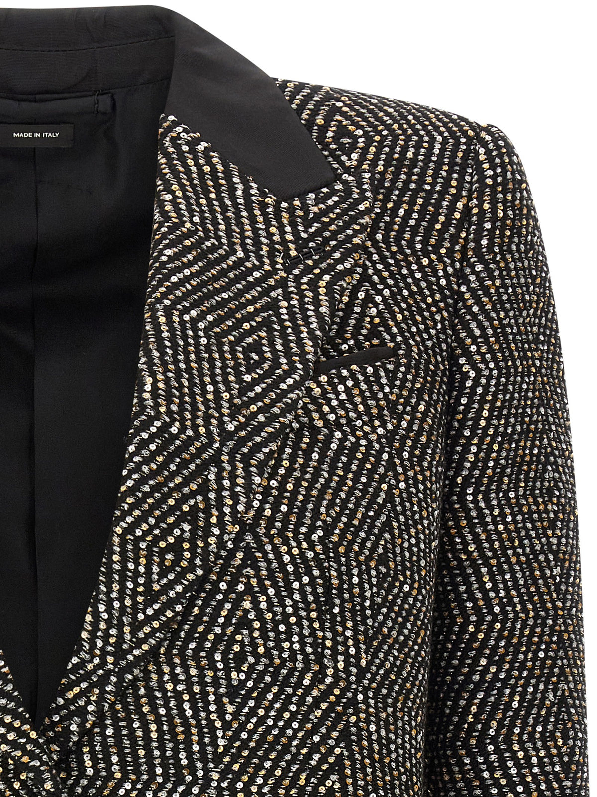 Tom Ford Tweed Boyfriend Jacket Black, view 3