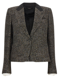 Tom Ford Tweed Boyfriend Jacket Black