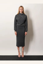 Tom Ford Women's Cashmere and Cotton Turtleneck Sweater Grey, view 2