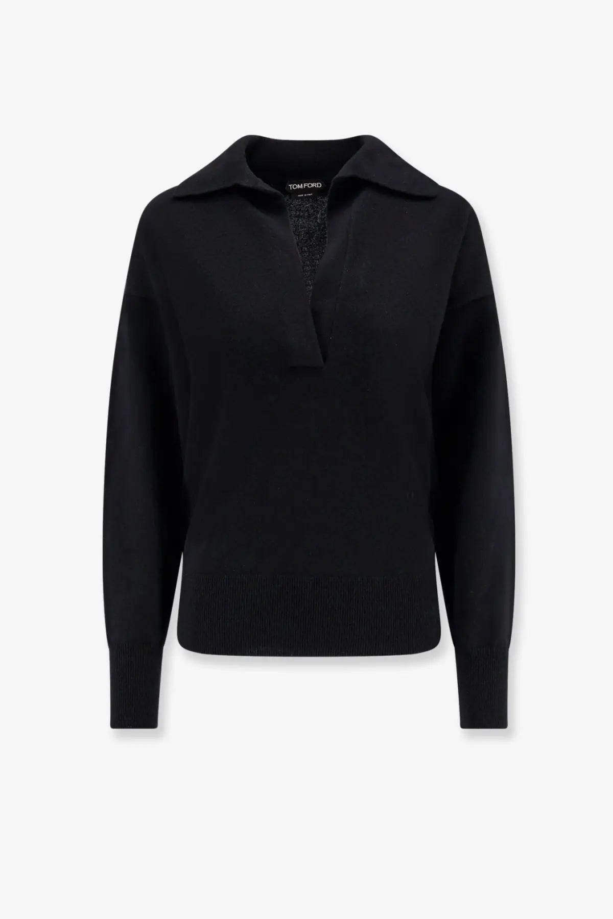 Tom Ford Women's Cashmere Polo Shirt Sweater Black