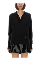 Tom Ford Women's Cashmere and Silk Long Sleeve Polo Shirt Black