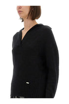 Tom Ford Women's Cashmere and Silk Long Sleeve Polo Shirt Black, view 4