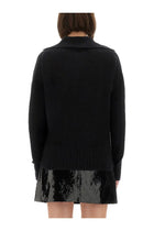 Tom Ford Women's Cashmere and Silk Long Sleeve Polo Shirt Black, view 3
