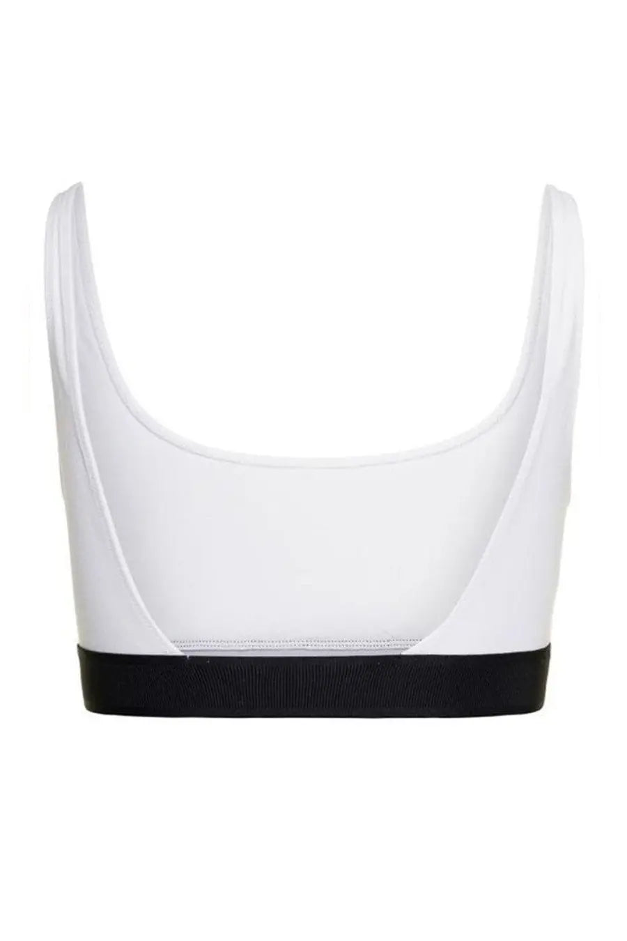 White tom ford women’s designer modal bralette sports bra with black elastic band at the bottom