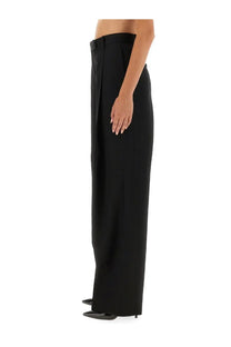 Black high-waisted wide-leg tom ford women’s sharp wool pants with a sleek tailored fit