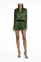 Tom Ford Women's Silk Pajama Shorts Green, view 2