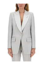 Tom Ford Women's Single Breasted Tuxedo Jacket Bianca Grey