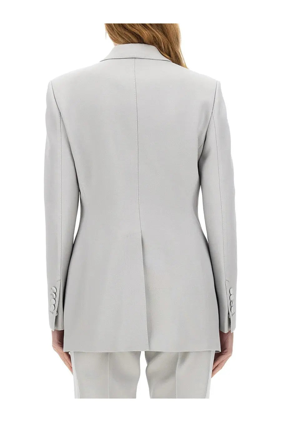 Tom Ford Women's Single Breasted Tuxedo Jacket Bianca Grey, view 3