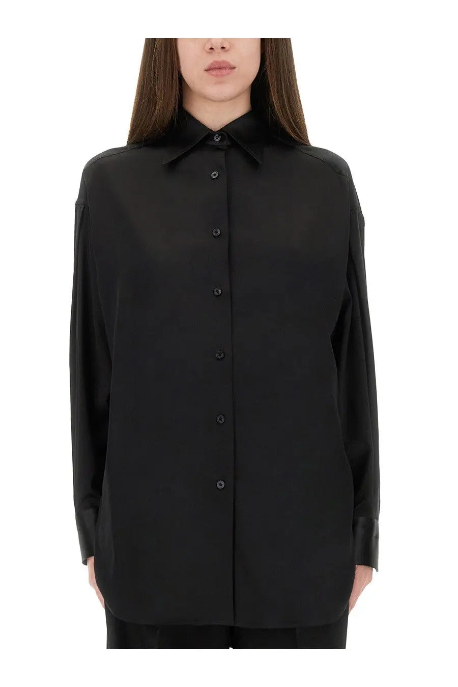 Tom Ford Women's Stretch Silk Satin Shirt Black