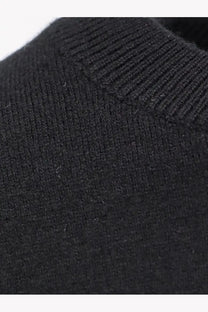 Black ribbed knit collar of tom ford women’s wool and cashmere sweater showcasing soft luxury and warmth