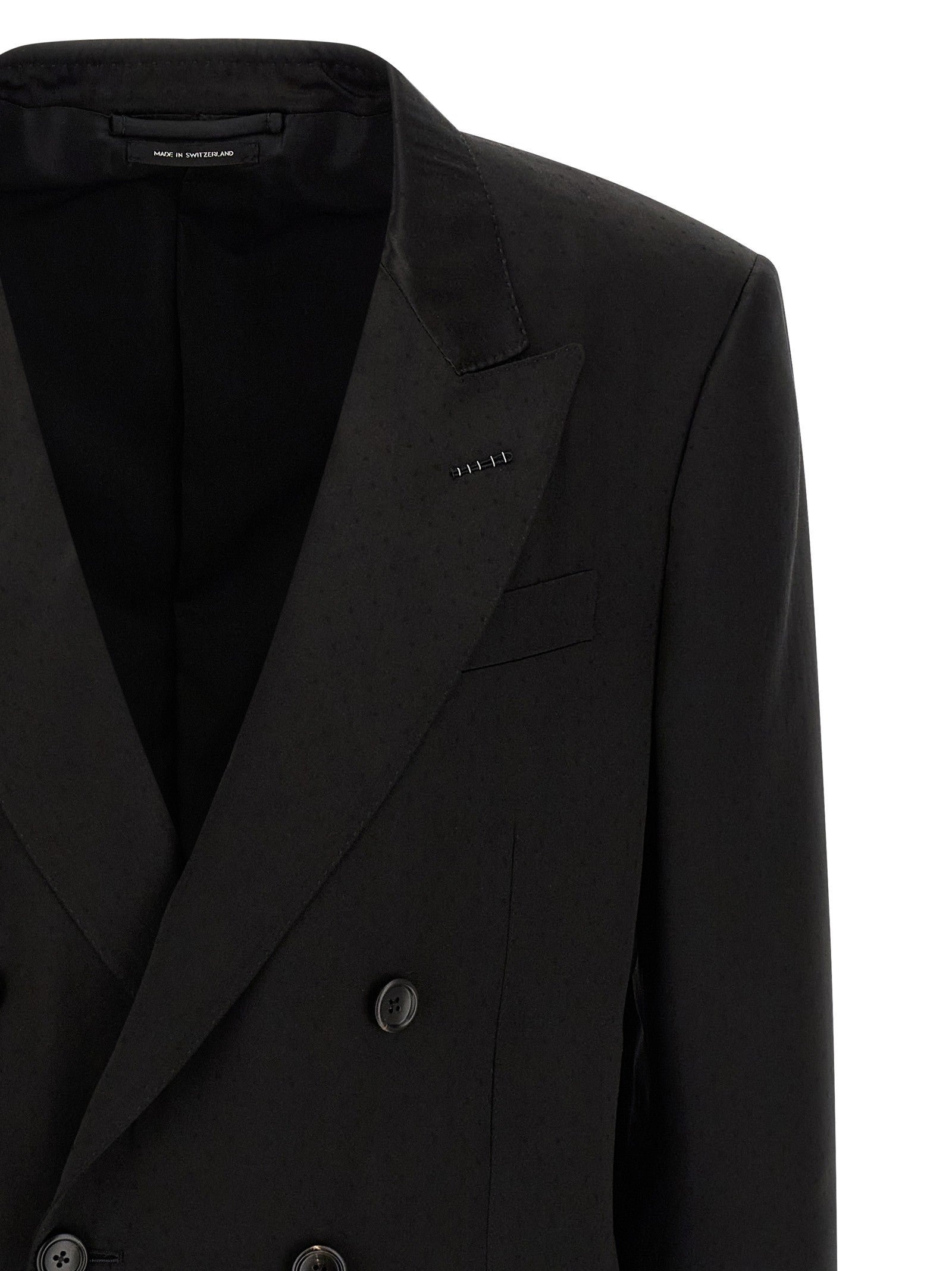 Tom Ford Tone on Tone Polka Dot Blazer Black