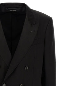 Tom Ford Tone on Tone Polka Dot Blazer Black