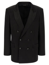 Tom Ford Tone on Tone Polka Dot Blazer Black