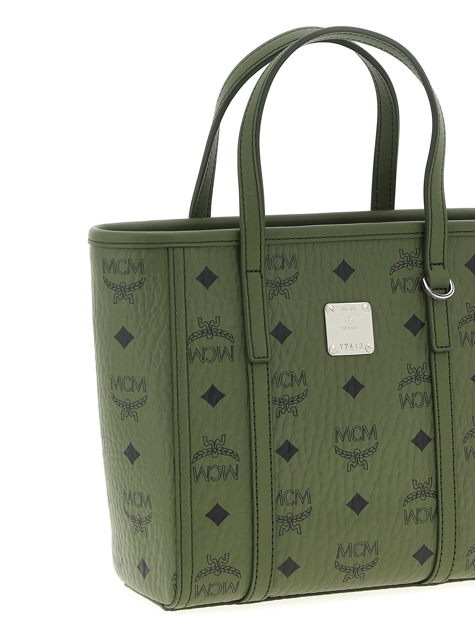 MCM Toni Mini Shopping Bag Green