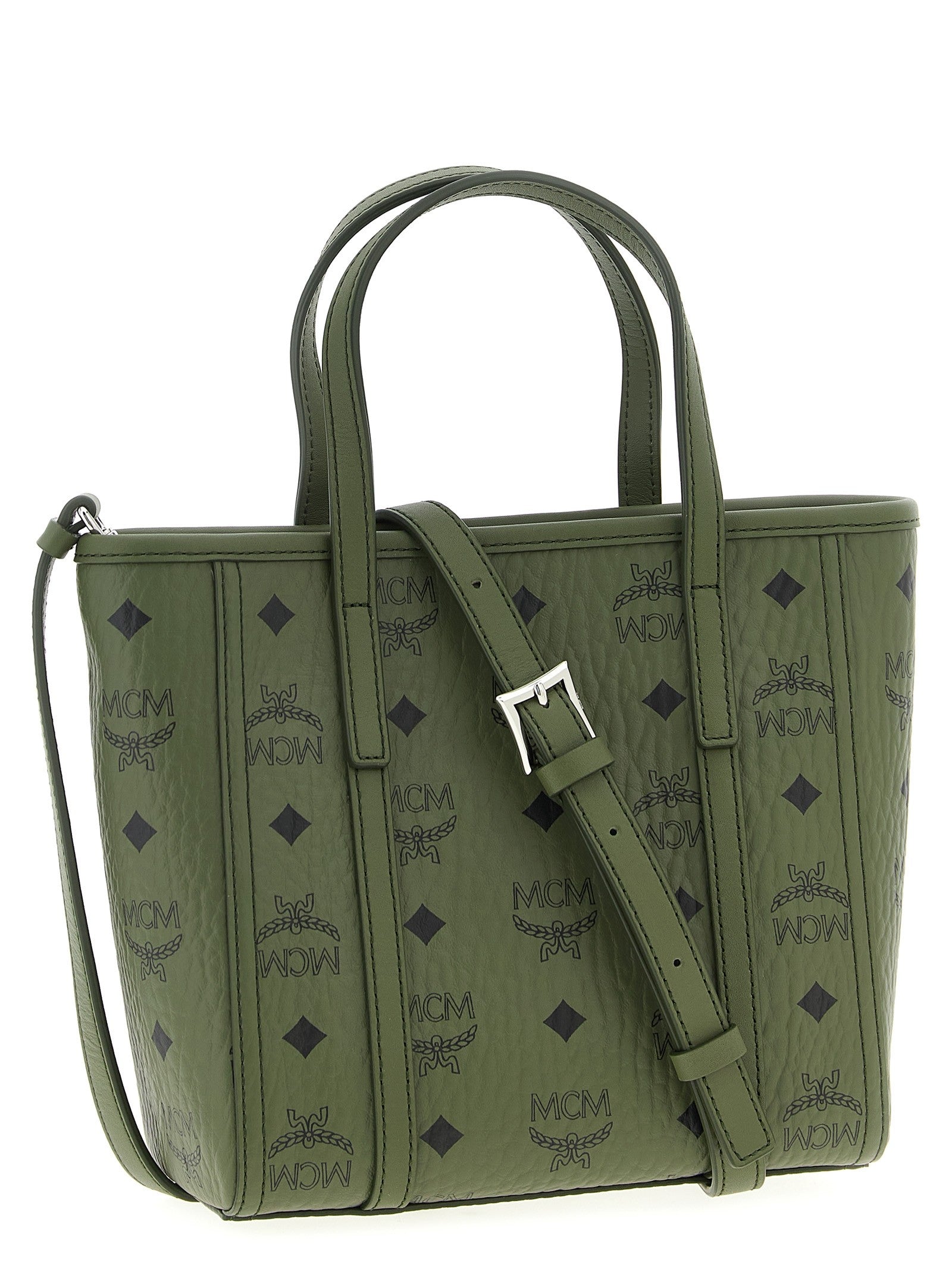 MCM Toni Mini Shopping Bag Green
