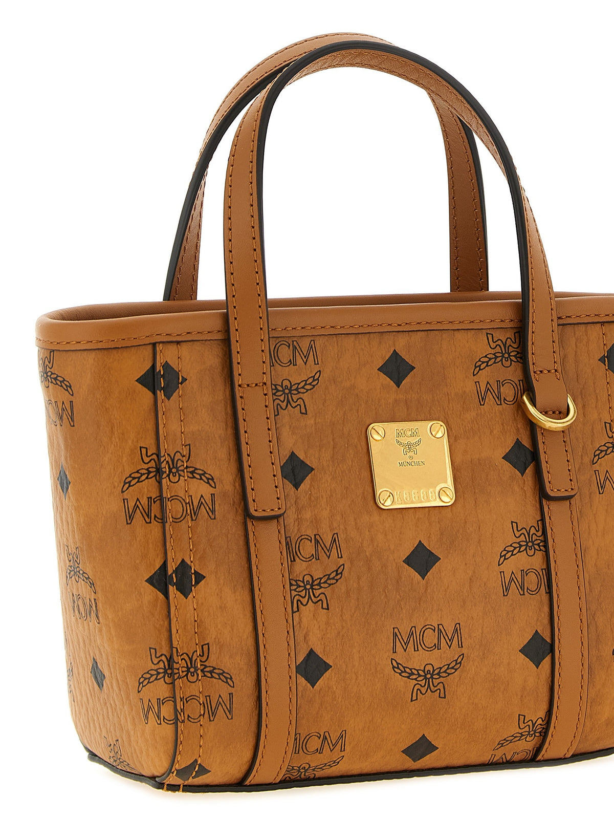MCM Toni Mini Shopping Bag Brown, view 3