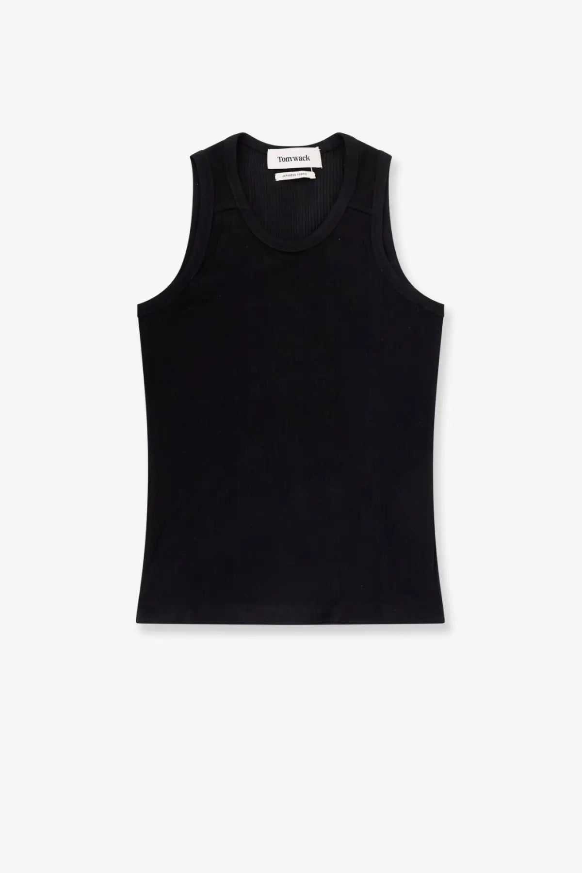 Tonywack men’s lyocell blend black tank top with ribbed texture and minimalist sleeveless design