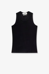 Tonywack men’s lyocell blend black tank top with ribbed texture and minimalist sleeveless design