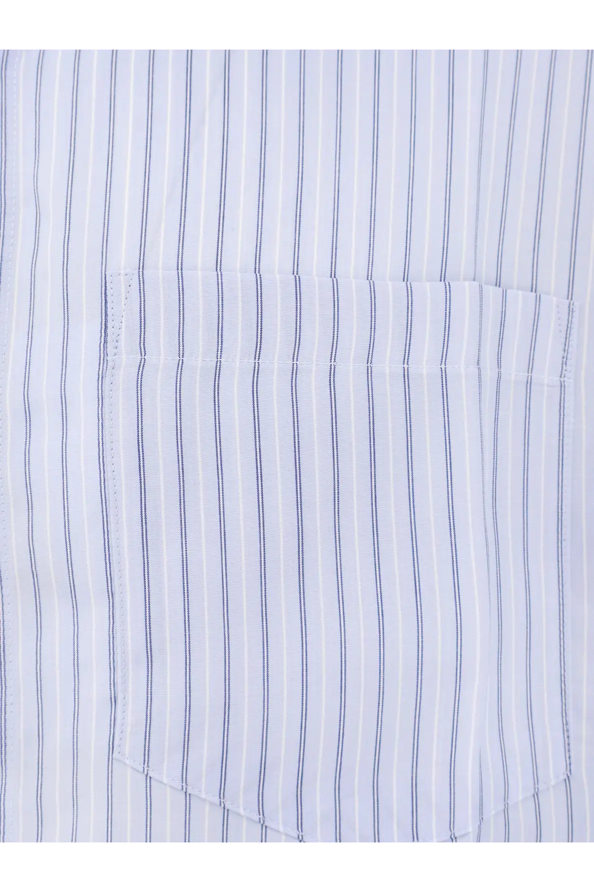 Tonywack men’s lyocell shirt blue with crisp white fabric Navy blue vertical stripes and a stitched chest pocket