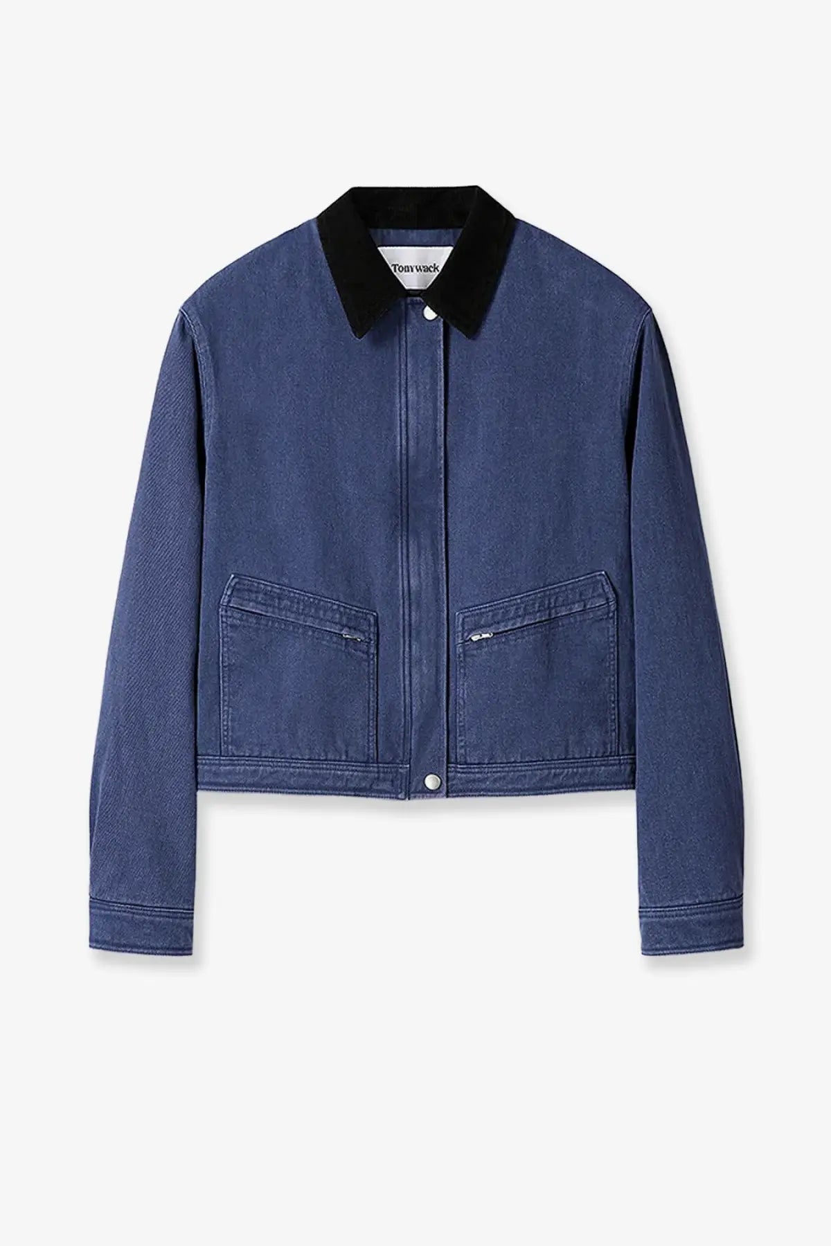 Tonywack Women's Crop Fit Blue Denim Jacket Blue