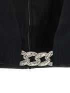 David Koma Top 3D Crystsal Chain and Square Neck Black, view 4