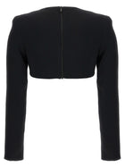 David Koma Top 3D Crystsal Chain and Square Neck Black, view 2