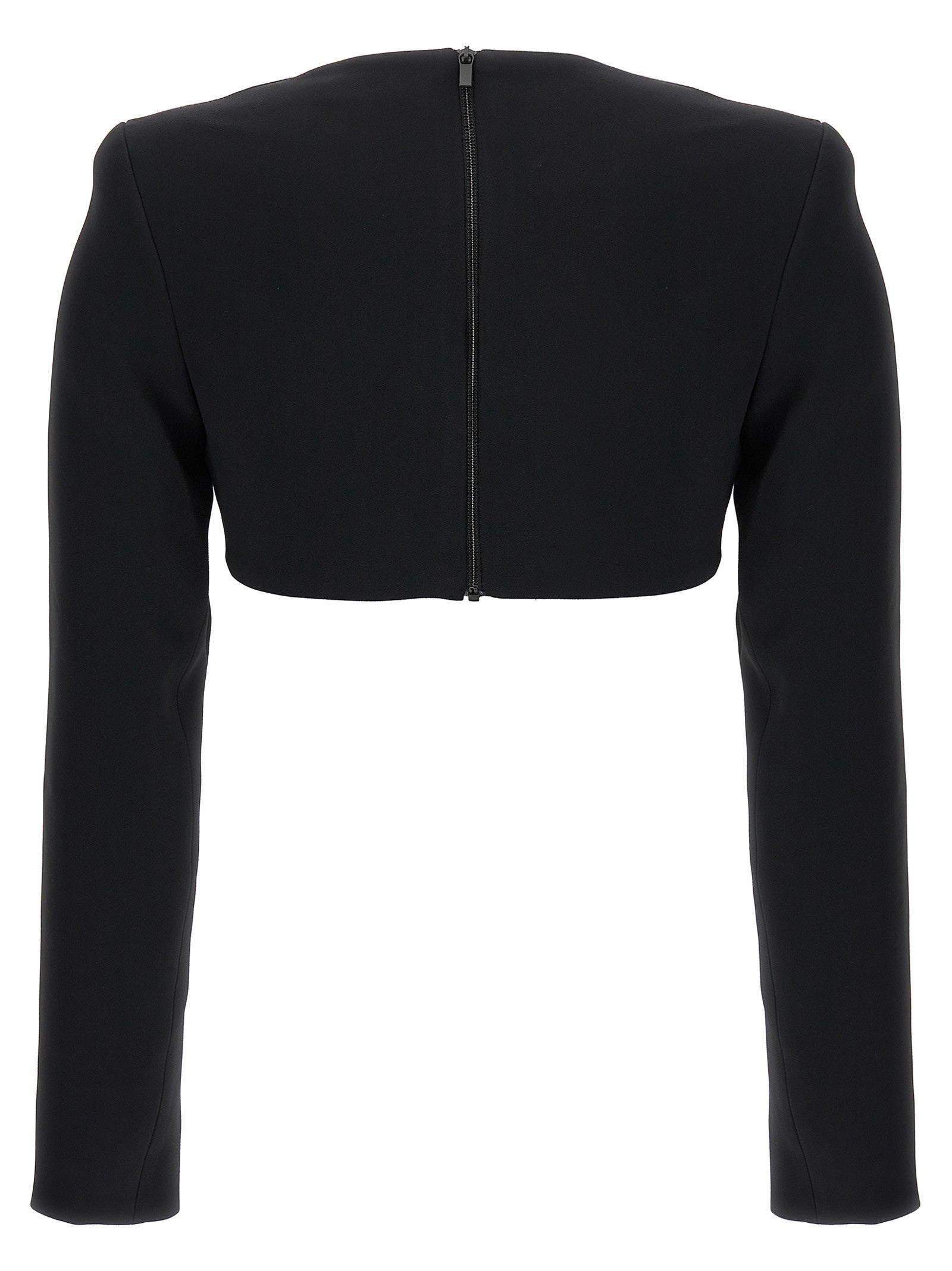 David Koma Top 3D Crystsal Chain and Square Neck Black