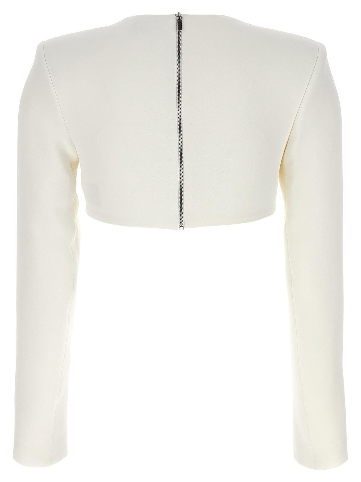 David Koma Top 3D Crystsal Chain and Square Neck White, view 2