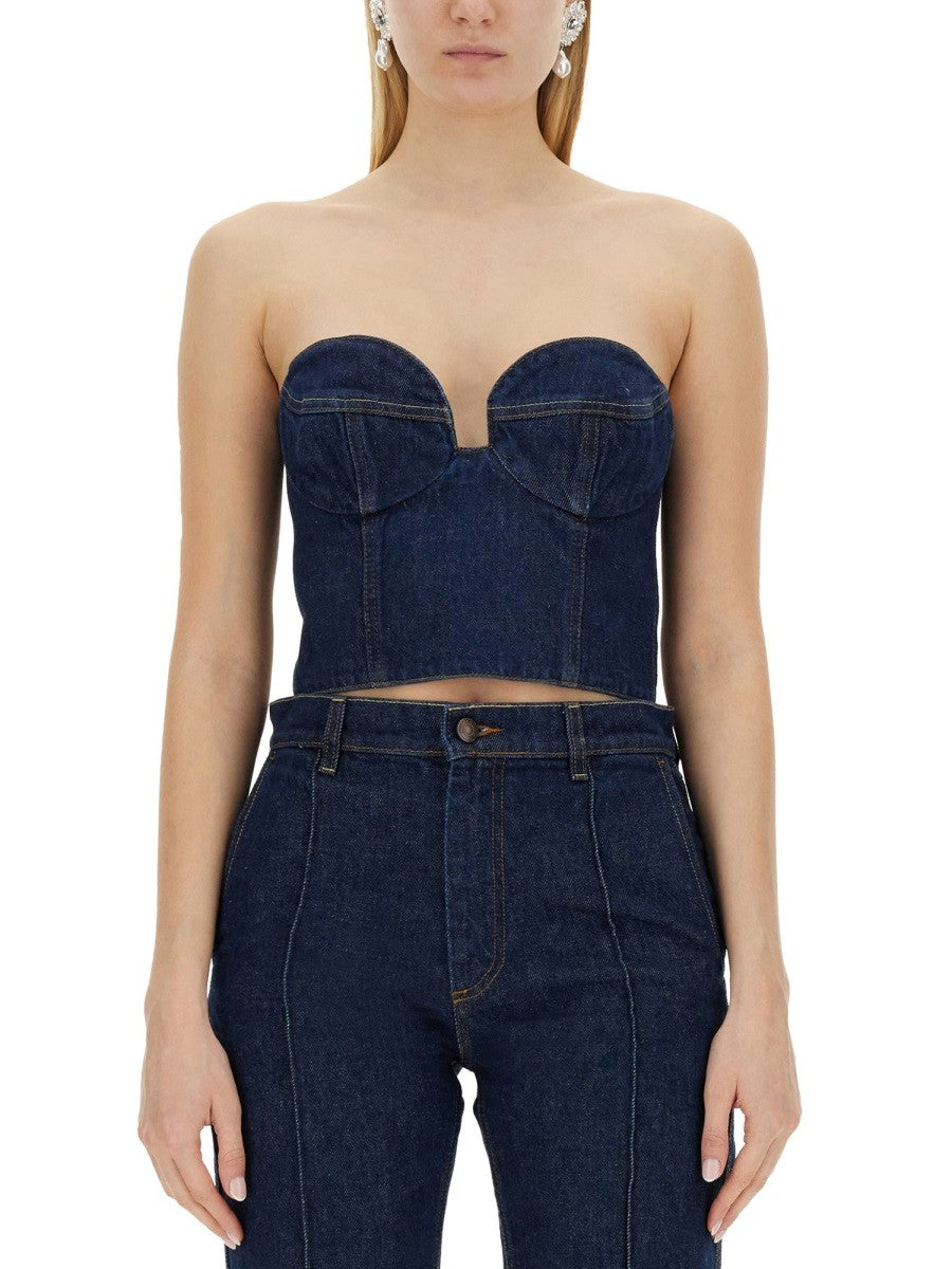 Magda Butrym Women's Top Corsetto Blue Magda Butrym