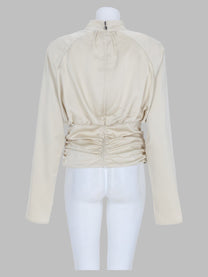 ROTATE Birger Christensen Women's Top Arricciato Long-Sleeve White, view 2