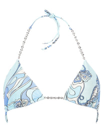 Pucci Women's Top Bikini Con Stampa Blue