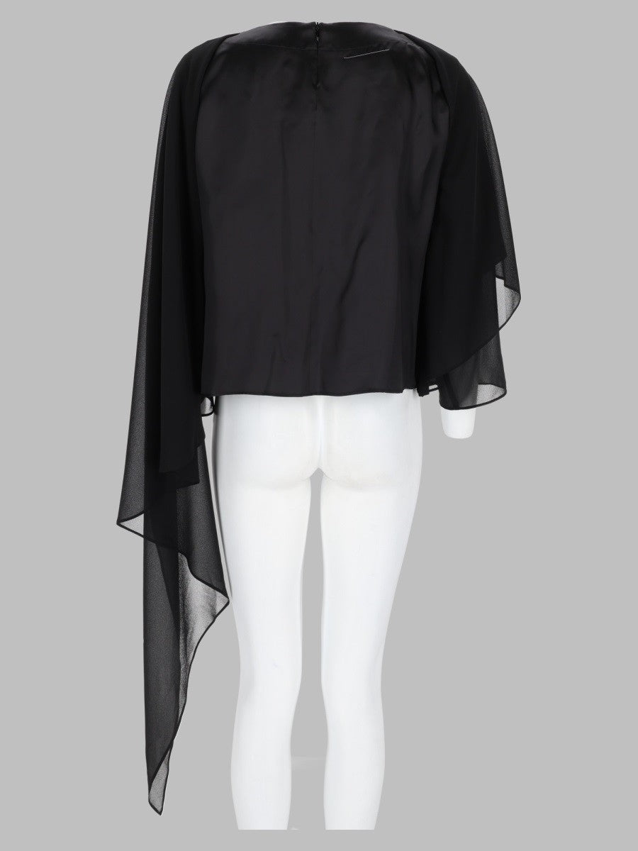 MM6 Maison Margiela Women's Top Con Drappo Asimmetrico Black
