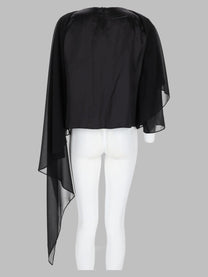 MM6 Maison Margiela Women's Top Con Drappo Asimmetrico Black