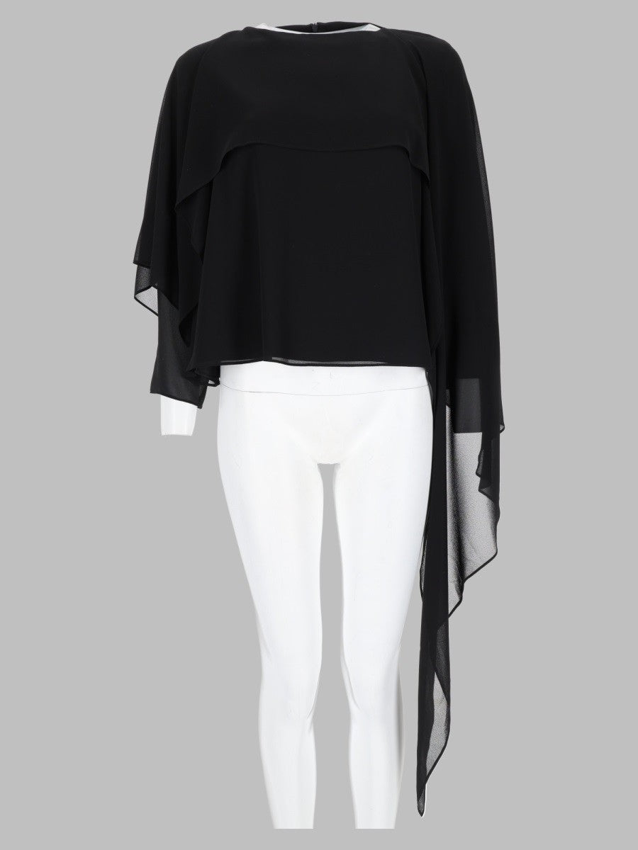 MM6 Maison Margiela Women's Top Con Drappo Asimmetrico Black