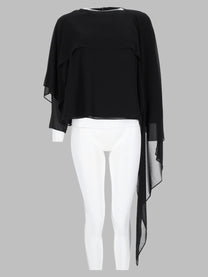 MM6 Maison Margiela Women's Top Con Drappo Asimmetrico Black