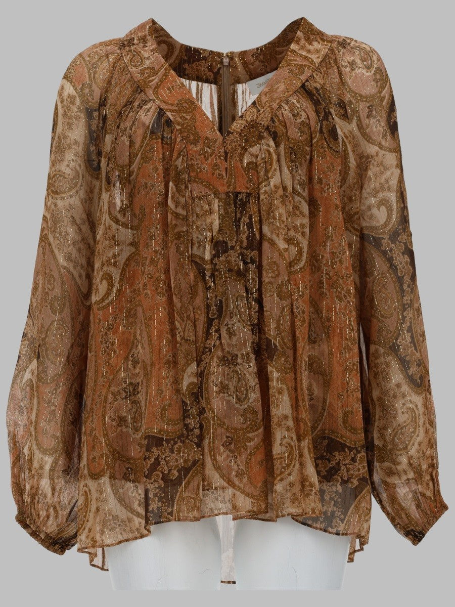 Zimmermann Women's Top Con Maniche Pipistrello Carousel Beige
