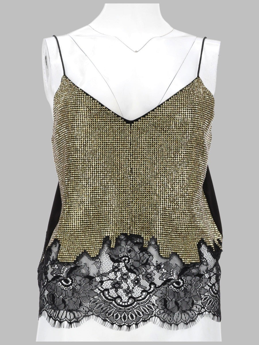 self-portrait Women's Top Con Pizzo Cristalli Multicolor