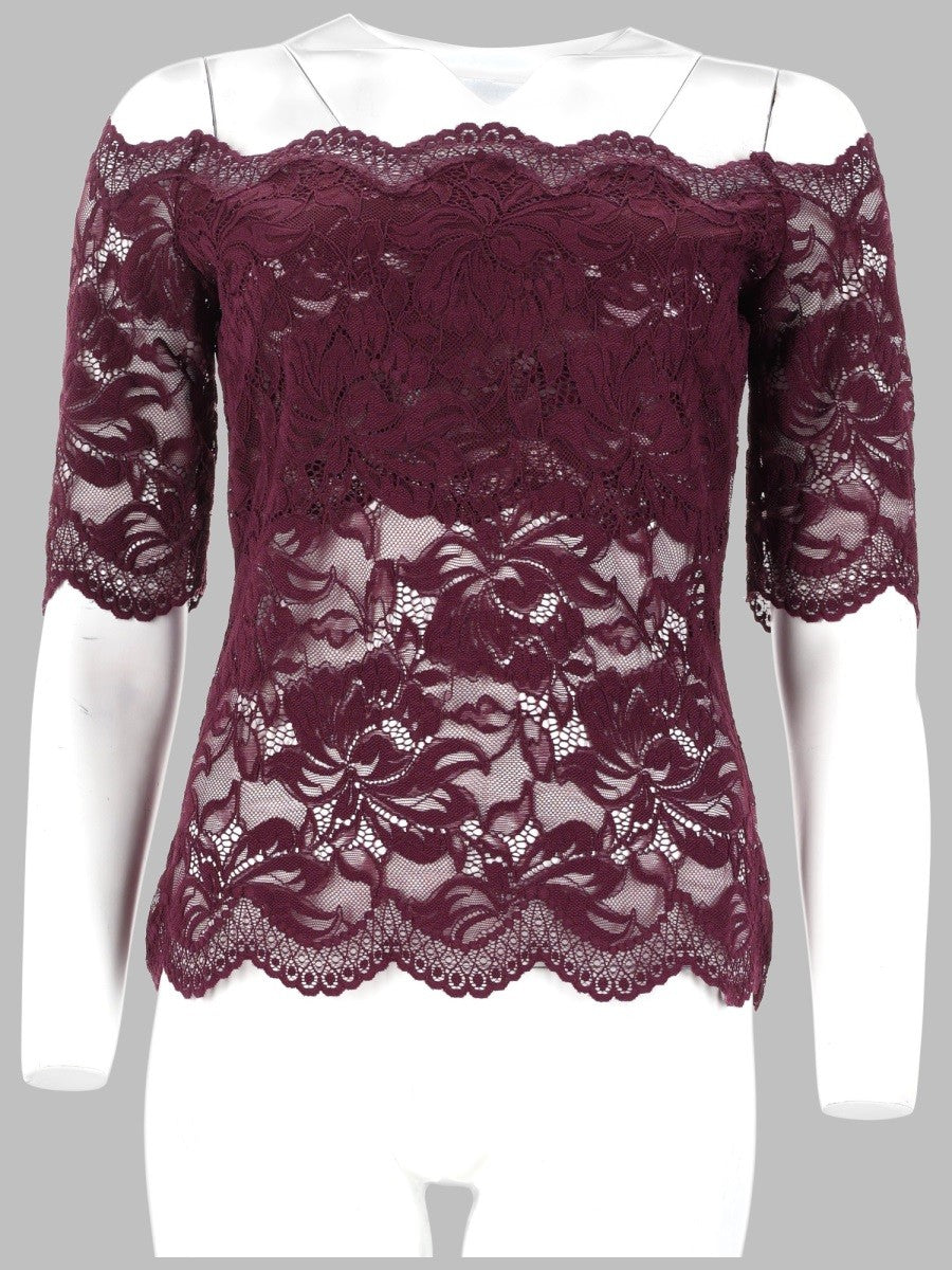 Rabanne Women's Top Con Spalle Scoperte Red