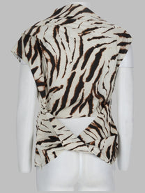 Ganni Women's Top Con Stampa Animalier Pattern